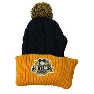 Pittsburgh Penguins 50 Years Anniversary Knit Beanie Ski Hat Cap SGA 2017 Hockey